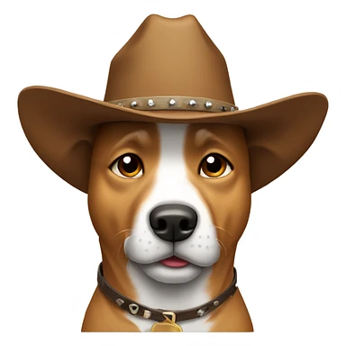 Dog with a cowboy hat sticker