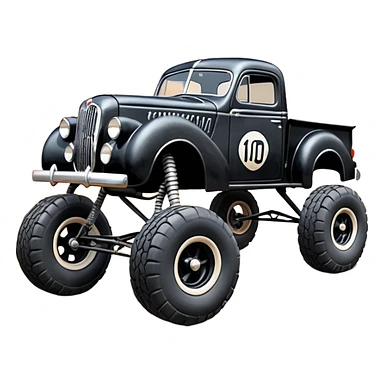 1:10 off-road lcg burning ramp-jumping Basher Wednesday Adam’s CatWoman’s 1954 blackened tarnished hotrod ford jaguar rc pickup (extra wide low-profile rock climbing tires without fenders) sticker