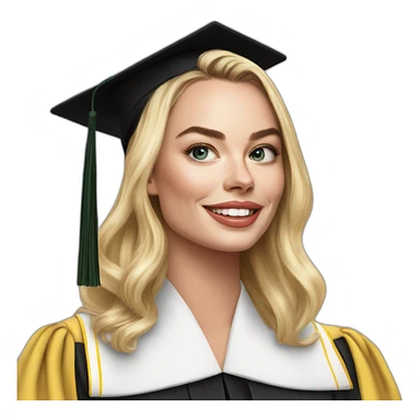 Margot robbie graduating from esigelec school sticker