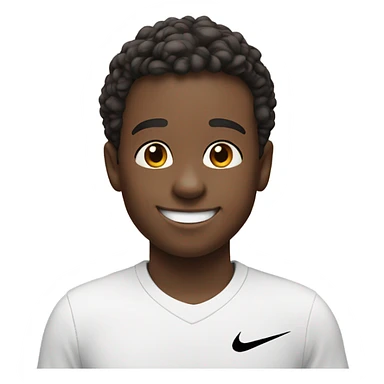 smiling boy in white Nike shirt sticker