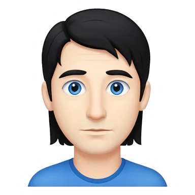 Man blue eyes longer black hair big nose  sticker