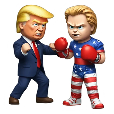 Chucky boxing with trump sticker