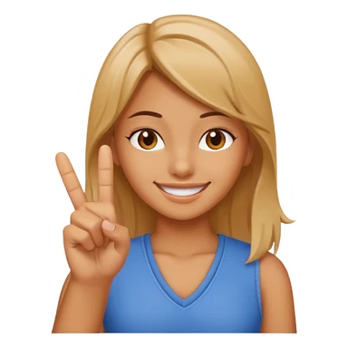 Girl smiling with middle finger sticker