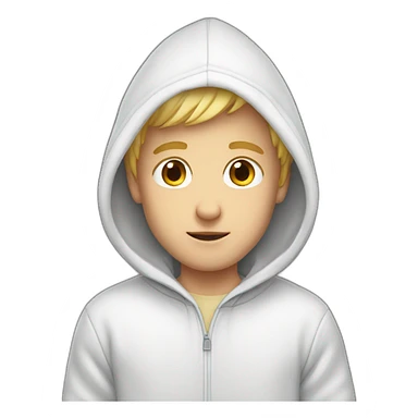 Cute white boy wearing hoodie sticker