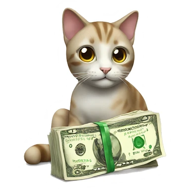 Cat with money sticker