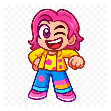 Extract every character from the background, including the clothes and accessories they are wearing, and place on a transparent background. Keep the original style and appearance exactly the same. and separately give me the each character picture

 sticker