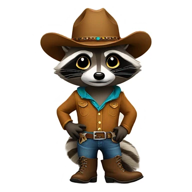 Raccoon wearing cowboy boots  sticker