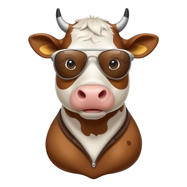 cow with sunglasses sticker
