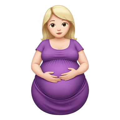 heavily pregnant woman with extremely huge overdue belly sticker