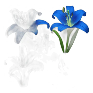 Color Blue Lily flowers sticker