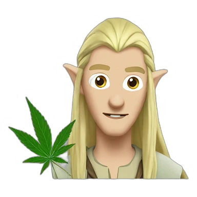 Legolas smoking cannabis sticker