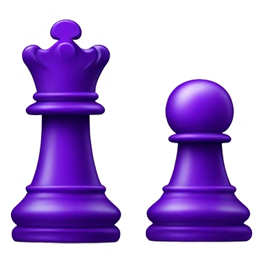 purple chess piece pawn split down the middle with a dark purple  sticker
