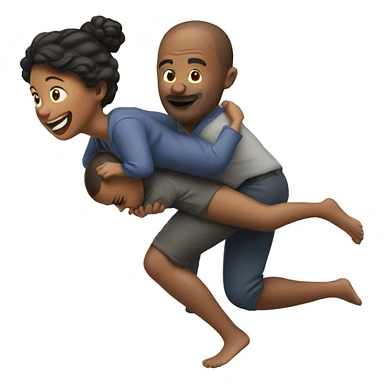 a woman giving a man a piggy back ride sticker