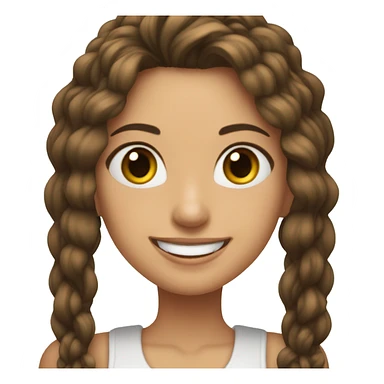 Jovencita blanca bonita con oelo castaño sonriendo sticker