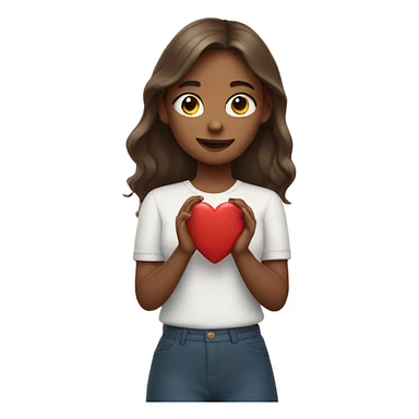 Girl with heart hands sticker