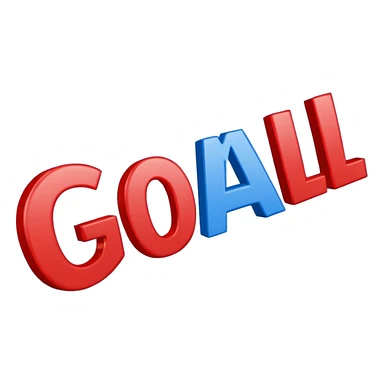 Word “Goal” sign comic style blue (#00A3E0) and red (#F9423A)  sticker