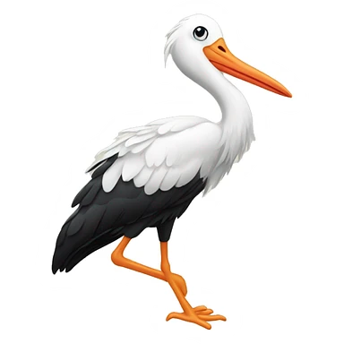 Graphic stork sticker