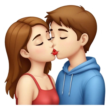 a girl and a boy kissing sticker