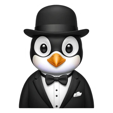 penguin with white hat sticker