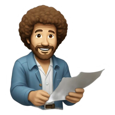 bob ross painting sticker