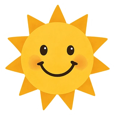 smiling sun sticker