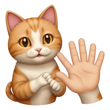 Fingers in cat sticker