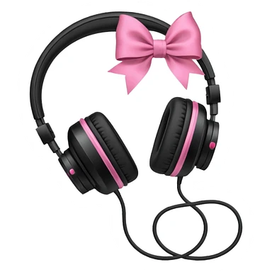 headphones with bow on the right side  sticker