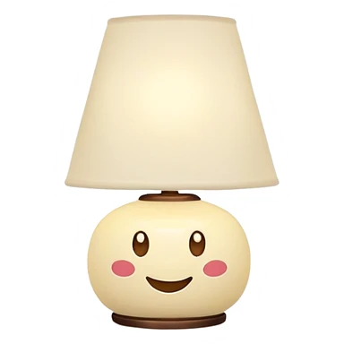 cute lamp with smiling face sticker