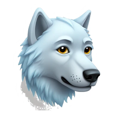 sad ice wolf sticker