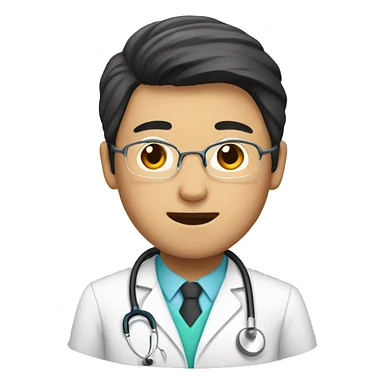 Asian male doctor sticker