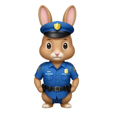 rabbit in police uniform sticker