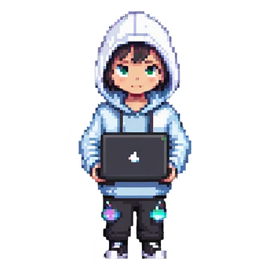 hacker character sticker