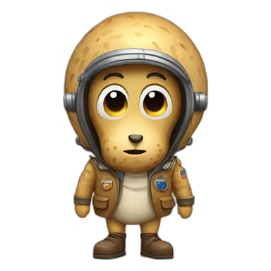 Anthropomorphic peanut with shell skin  dressed like a pilot sticker