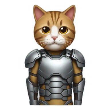 cat-with-iron-man-body-armor sticker