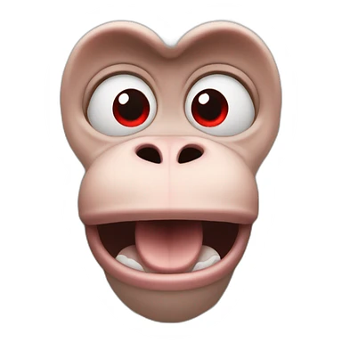 White crying macaque with red eyes sticker