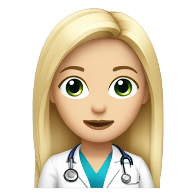 doctora joven rubia cabello largo ojos azules sticker