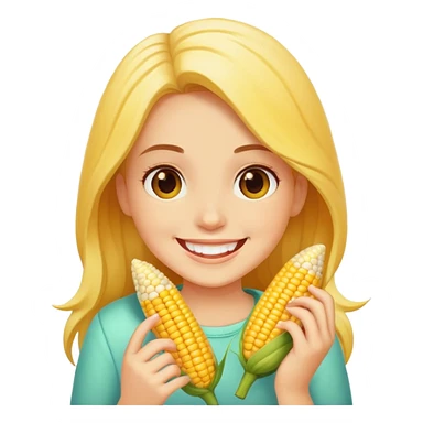 She’ll eating corn  sticker