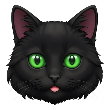 cute black cat with green eyes sticker