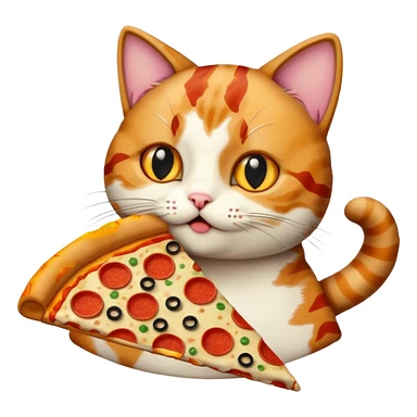 cat eating pizza sticker