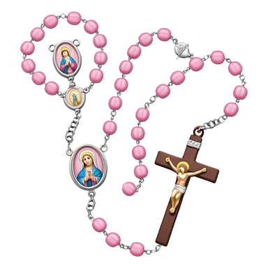 make catholic rosary with very girly pink tones. sticker