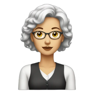 White woman writer sticker