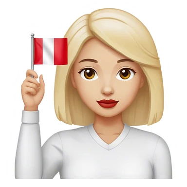 woman waving polish flag sticker