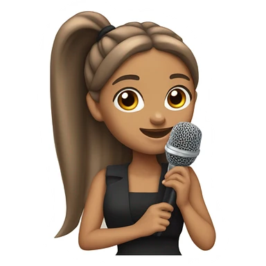 ariana grande with a mic sticker
