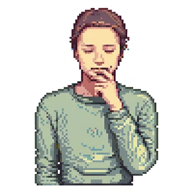 man thinking sticker