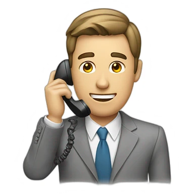 calling on phone man sticker