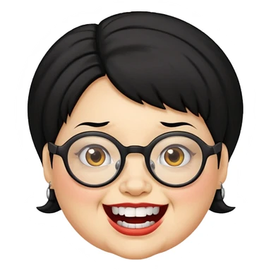 short fat lady with glasses ,crooked teeth and crazy black hair sticker