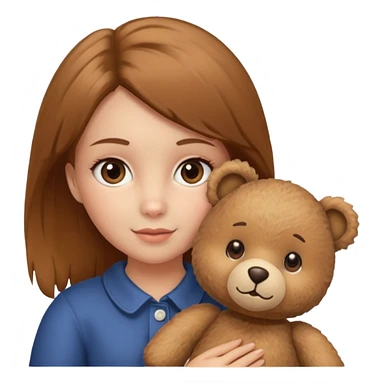  girl with bear  sticker