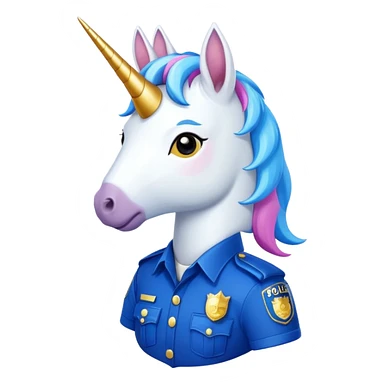 unicorn wearing a police uniform sticker