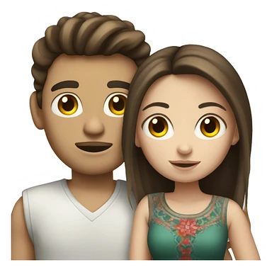 Pale brunette girl with mexican boyfriend sticker