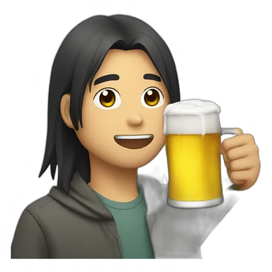 aizawa drinking beer sticker